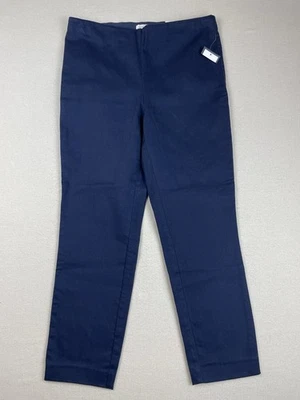 Charter Club Womens Blue Chelsea Crop Pants Size 10 Slimming NWT Pull On Elastic - Image 1 of 4