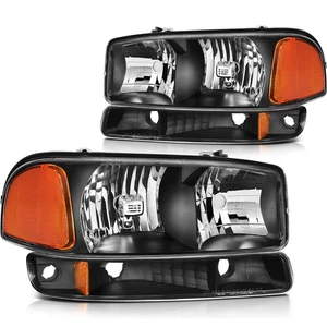 For GMC Sierra 99-07 Front Headlights Assembly Left Right LH+RH Set - Picture 1 of 6