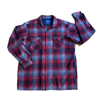 Pendleton Board Jac Shirt Mens XL Red Buffalo Plaid Read All !! Description - Image 1 of 4