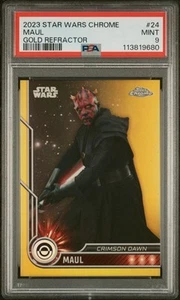 2023 Topps Chrome Star Wars Maul Gold Refractor /50 PSA 9 Mint #24 Pop 4 - Picture 1 of 2