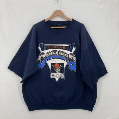 Vintage Cleveland Cavaliers Sweatshirt Short Sleeve Mens 3XL NBA Basketball 90s - Image 1 of 4