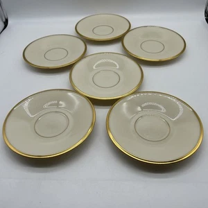 Juego de 6 platillos Lenox Eternal Bone China detalles de oro blanco roto - Imagen 1 de 14