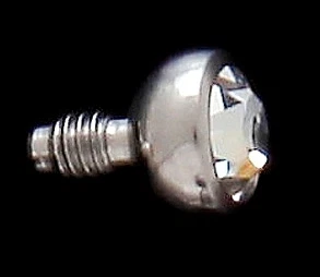 Cabezal de anclaje micro dérmico acero gema circonita transparente bola redonda de 14 g 1 pieza (elige el tamaño) Foto 1 de 1