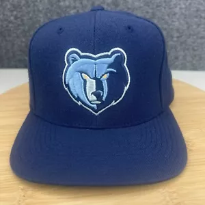 Memphis Grizzlies Hat Cap Snapback Adjustable Blue Mitchell & Ness Wool Blend - Picture 1 of 13