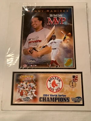 New Manny Ramirez Red Sox 04 World Series MVP 12X16 Matted Photo Event Cover - Image 1 of 4