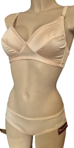 Set reggiseno senza ferretto Amoralia Canelle taglia 75F UK34E + slip M imbottito satinato - Foto 1 di 7