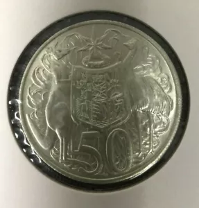 Circulated Australian 50c Fifty cent coin💰1966💰ROUND COAT OF ARMS💰80% Silver - Picture 1 of 2
