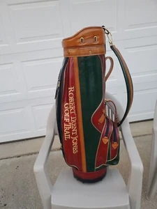 VTG Burton Leather Golf Bag Robert Trent Jones Trail Embroidered 3-way Divider - Picture 1 of 9