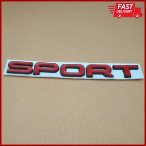 Metal SPORT letter Emblem Black & Red Sticker Turbo Car Trunk Badge Decal Symbol - Picture 1 of 6