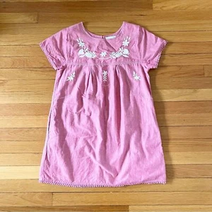 Garnet Hill Kids Red Embroidered Floral Cotton Beach Pool Vacation Cover Up 14 - Picture 1 of 9