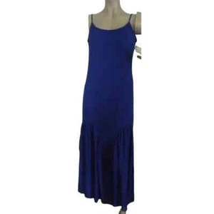 Heart Soul Dress Womens Jr Size Small Maxi Royal Blue Long Sleeveless crinkled - Picture 1 of 8
