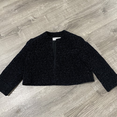 Christian Dior Giacca Tagliata Floreale 2010 Nero 38