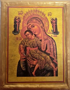Icon of Madonna Jesus Virgin Mary Panagia Eleousa of Kykkos Cyprus Orthodox Icon - Picture 1 of 6