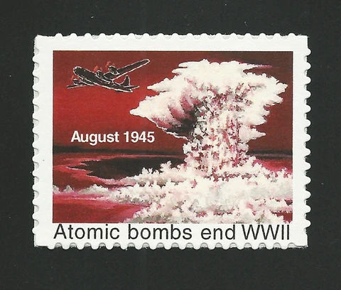 ATOMIC BOMBS END WWII - US POSTER CINDERELLA POSTAGE "STAMP" REPRINT - TYPE III Cover