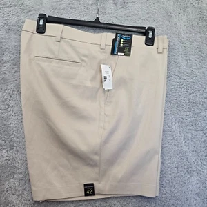 Roundtree & Yorke Performance Flat Front Short Herren Gr. 42 Stone Stretch NEU - Bild 1 von 7