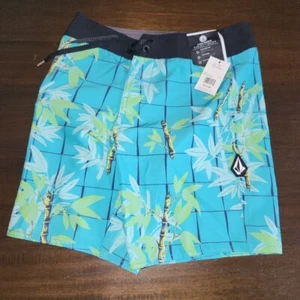 Volcom NWT Lido Print Mod-Tech Swim Trunks Boys Size 10 - Picture 1 of 7