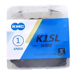 KMC K1SL SuperLite Kool Wide Chain - Single Speed 1/2" x 1/8", 100 Links, Black - Picture 1 of 1