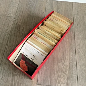 US STAMPS Big Red Box filled w/1000's of Stamps from 1920's-1970's Many Plate Bl - Picture 1 of 7