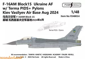 FAB FD48014 1/48 F-16AM Bloque15 Ucrania AF con Terma PiDS+ Pilones Kiev Vasilyev - Imagen 1 de 4