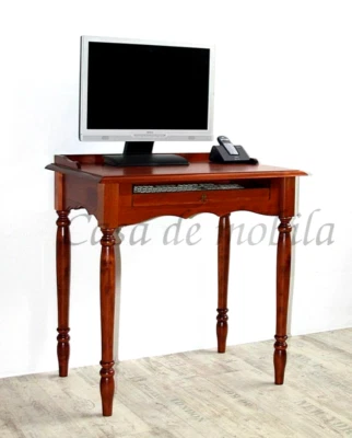 Massivholz Sekretär mit Tastaturauszug Computertisch kirschfarbe PC Schreibtisch - Bild 1 von 4