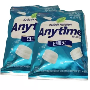 2X Lotte Anytime Candy Sugar Free Individually Wrapped Mint Flavor 92g Korean - Picture 1 of 6