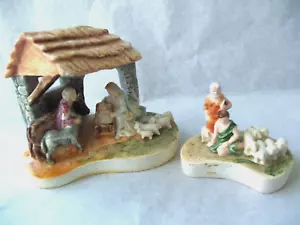 Belén y Pastor Miniatura Sebastián De Colección ¡con Corderos! ¡2 PIEZAS! 1961! - Imagen 1 de 15