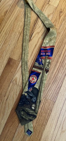 Boston Red Sox baseball bat pennant helmet nostalgia Silk NECKTIE MLB NECK TIE Cover