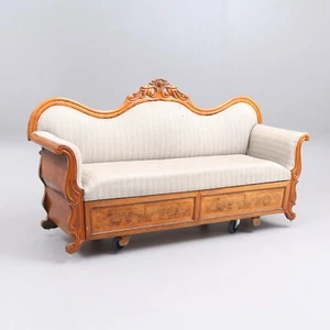 Edles Salon Sofa im Biedermeier Stil um 1860 Birke Nußbaum Wurzelholz - Bild 1 von 3