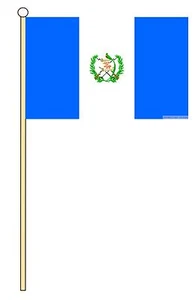 GUATEMALA 18" x 12" LARGE HAND WAVING COURTESY FLAG & POLE - Picture 1 of 1