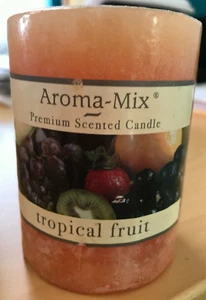 VTG Laredo Candle Co. Aroma-Mix Premium Scented TROPICAL FRUIT Pillar Candle - Picture 1 of 3
