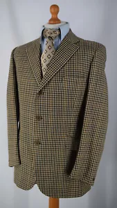 Mens Vintage Beige & Brown Checked Daks Tweed Jacket, Blazer Size 40/42". - Picture 1 of 8