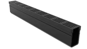 Drainage channel 1M Lengths - 65mm Width - Black - T-sections, Corners End Caps - Picture 1 of 29