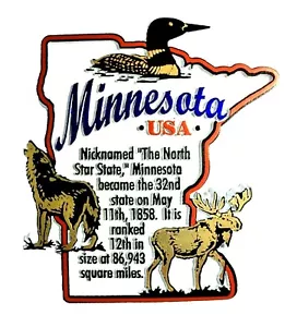 Imán de nevera de montaje Minnesota The North Star State Outline - Imagen 1 de 1