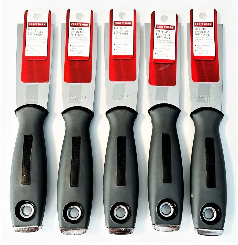 5 CUCHILLOS DE MASILLA FLEXIBLES DE ACERO INOXIDABLE 1-1/2 ARTESANO RASPADOR DE PANELES DE YESO 94814 Foto 1 de 1