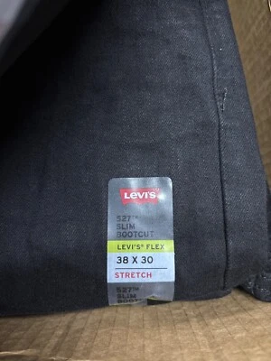 Pantalones de mezclilla Levi's 527 flexibles elásticos ajustados bootcut negros elige la talla Foto 1 de 4