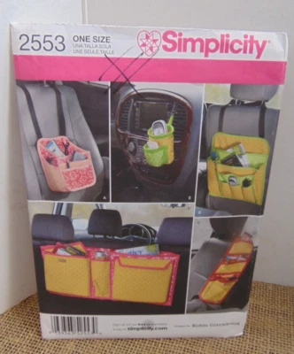 Simplicity Car Organizers Sewing Pattern #2553 UNCUT - Image 1 of 2