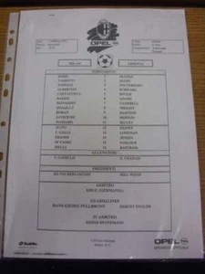 08/02/1995 Teamsheet: European Super Cup Final, AC Milan v Arsenal. Thank you fo - Picture 1 of 1