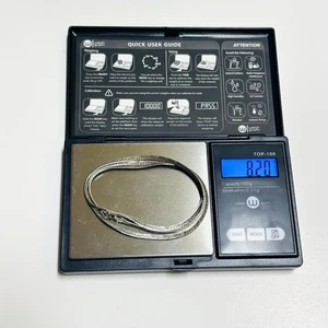 "Collar de cadena de espiga vintage de plata de ley 925 Italia 19,5""" - Imagen 1 de 5