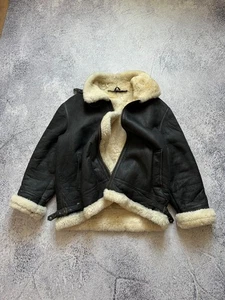 Aviator Italy Type B-3 Shearling Leather Jacket – Vintage Bomber Pilot Coat Sz L - Picture 1 of 24