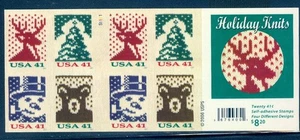 US 4207-4210 Christmas Knits, Complete Booklet/20, Not Folded, Mint NH - Picture 1 of 2