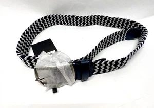 Cinturón tejido Five Four Acer para hombre pequeño azul/blanco poliéster NUEVO (C6) - Imagen 1 de 5