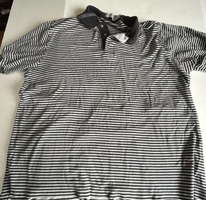 Vintage Pickering Shirt Mens XL Polo White Purple Stripe Made USA 80s - Picture 1 of 10