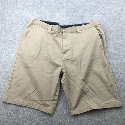 Volcom Shorts Mens 42 Khaki Classic Flat Front Casual Chino Lightweight - Image 1 of 4
