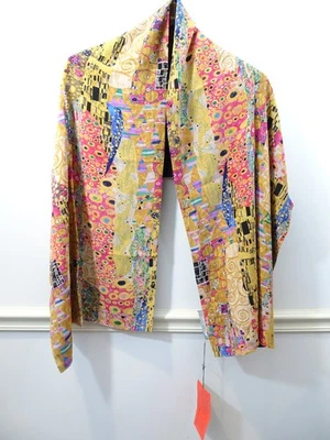 Cachecol vintage Diane Von Furstenberg ativos de seda novo com etiquetas arte gráfica elegante - Imagem 1 de 4