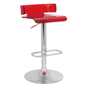 Pemberly Row Swivel Adjustable Bar Stool in Red - Picture 1 of 1