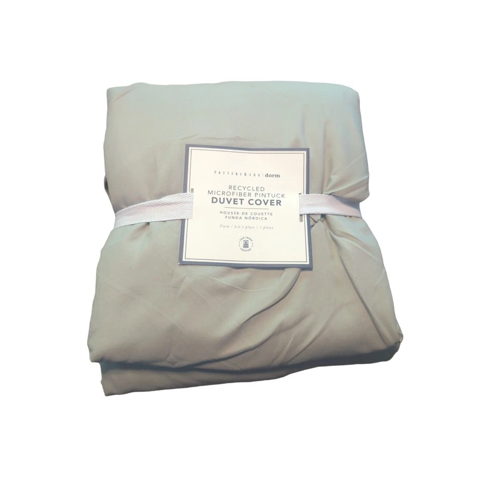 NUEVA Funda Nórdica Pottery Barn BP Teen Dorm Pintunk Doble/Doble XL Gris Claro Foto 1 de 3