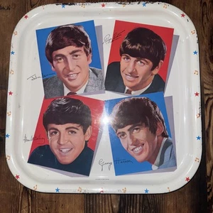 BEATLES SERVIERTABLETT 1964 Hergestellt in Großbritannien 13"x13" Metall - Bild 1 von 11