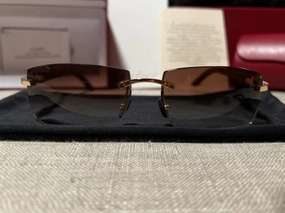Cartier Bubinga Wood Men’s Sunglasses - Image 1 of 4