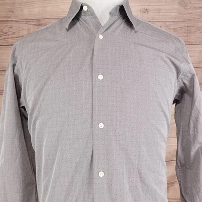 Рубашка мужская Ben Sherman 15,5 32/33 серая сшитая на заказ приталенная на пуговицах Micro Dot - Изображение 1 из 4