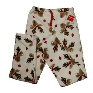 Pantalones de salón de lana de reno pantalones de dormir de Navidad con cordón blancos para jóvenes L - Imagen 1 de 15